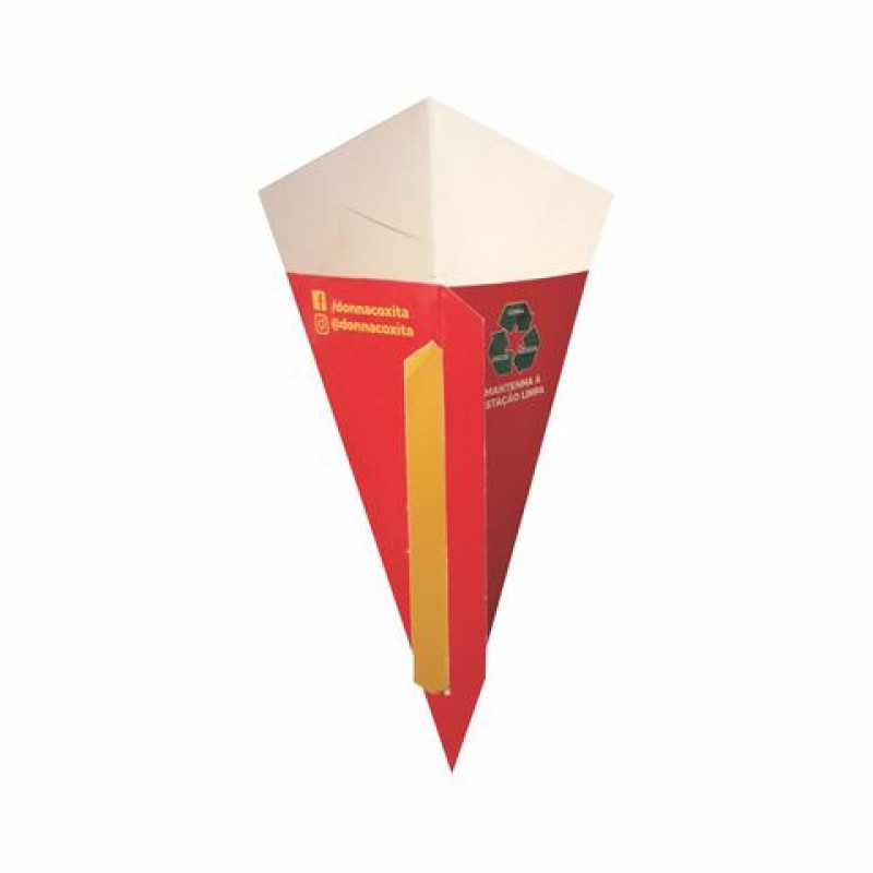 EMBALAGEM CONE COM SUPORTE PARA MOLHO 22CM PERSONALIZADA - 10000 UNID EMBALAGEM CONE COM SUPORTE PARA MOLHO 22CM PERSONALIZADA - 10000 UNID