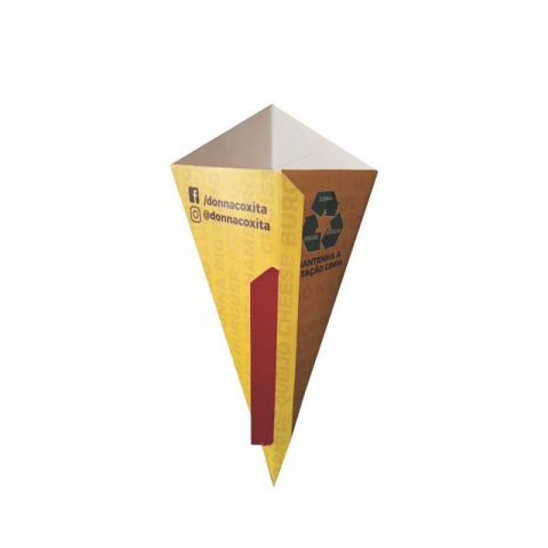 EMBALAGEM CONE COM SUPORTE PARA MOLHO 30CM PERSONALIZADO - 2000 UNID EMBALAGEM CONE COM SUPORTE PARA MOLHO 30CM PERSONALIZADO - 2000 UNID
